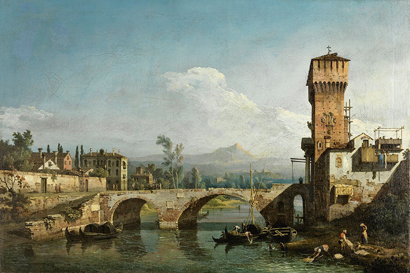 "Capriccio with a River and Bridge” (ca. 1745) can be seen in the Thyssen-Bornemisza National Museum.