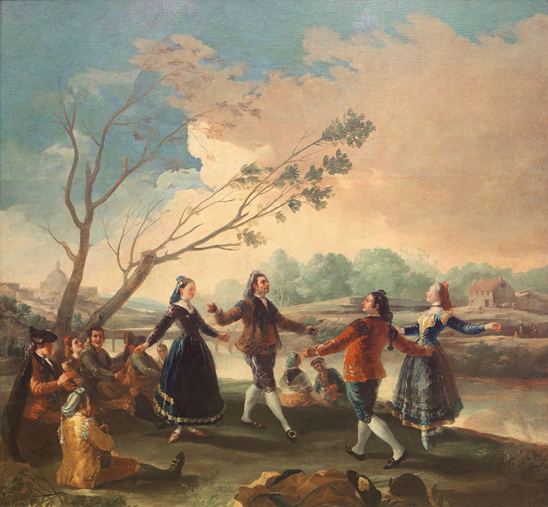 “Baile a orillas del Manzanares” (1776 – 1777), expuesto en el Museo Nacional del Prado.