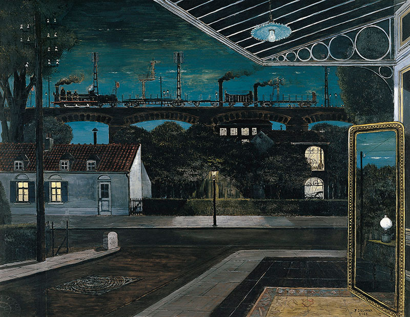 “El Viaducto” (1963) de Paul Delvaux se presenta en la exposición temporal “Lo oculto en las colecciones Thyssen-Bornemisza”