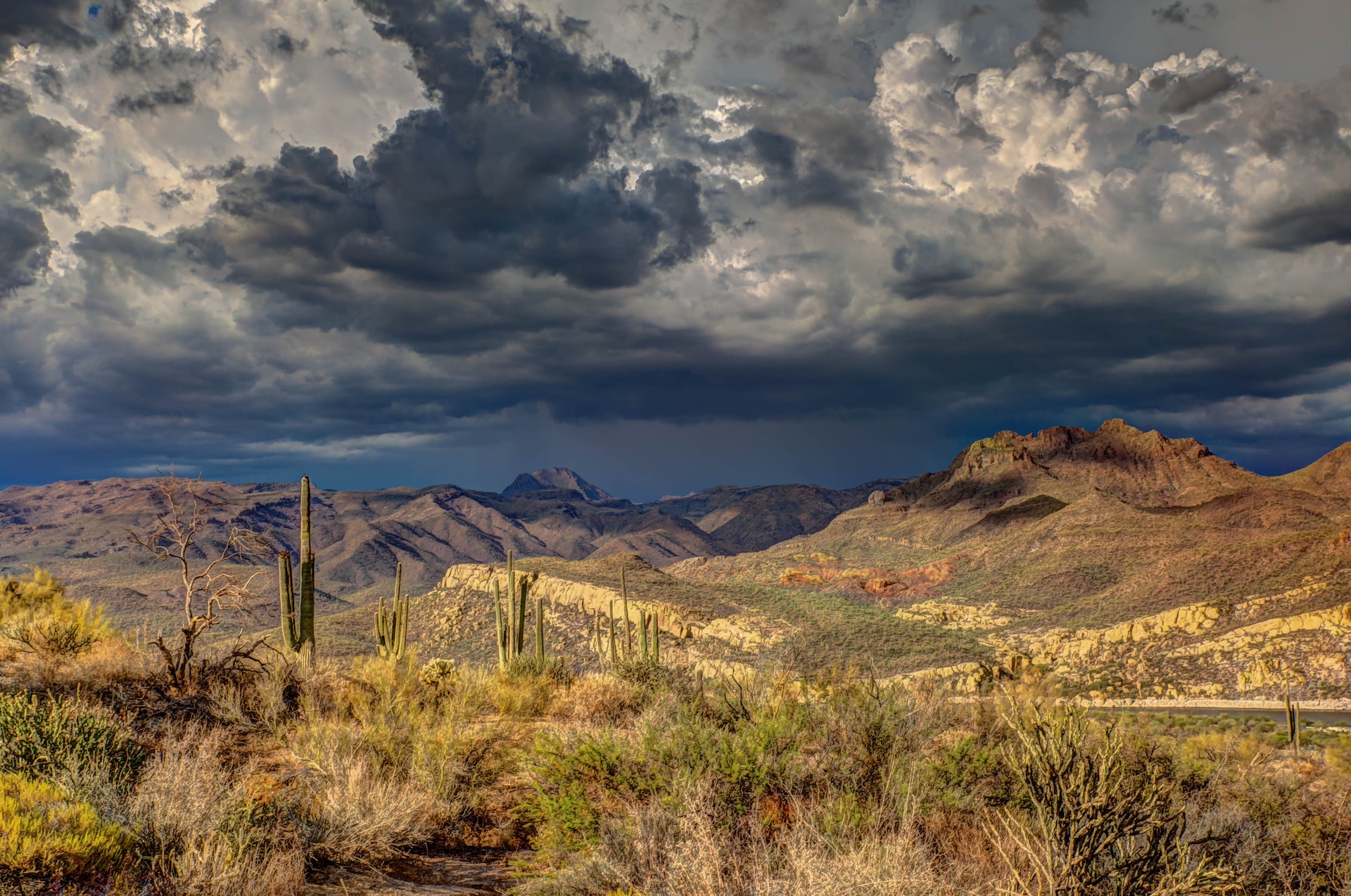 Storm clouds in the desert