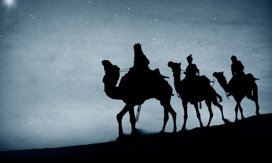 Los Tres Reyes Magos en camellos