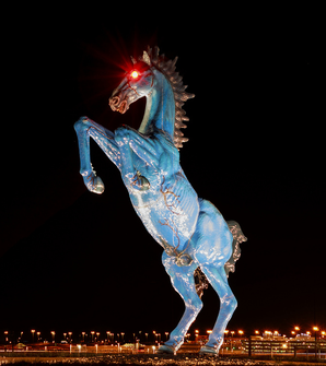 Blue Mustang en el aeropuerto de Denver