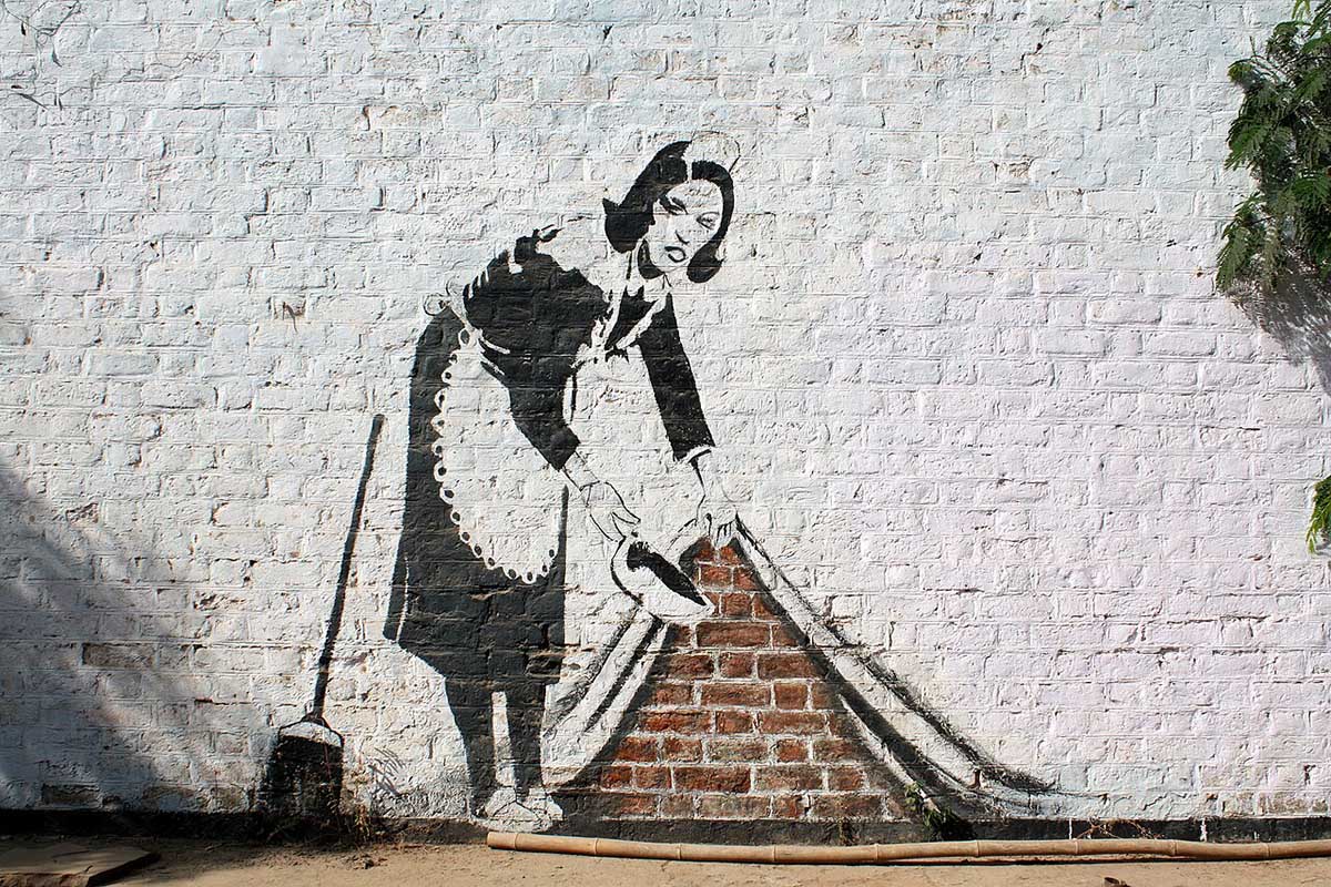 Pintura de Banksy en Londres. 