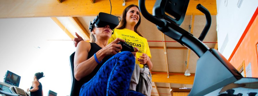 La bicicletta de realidad virtual en Inacua Málaga