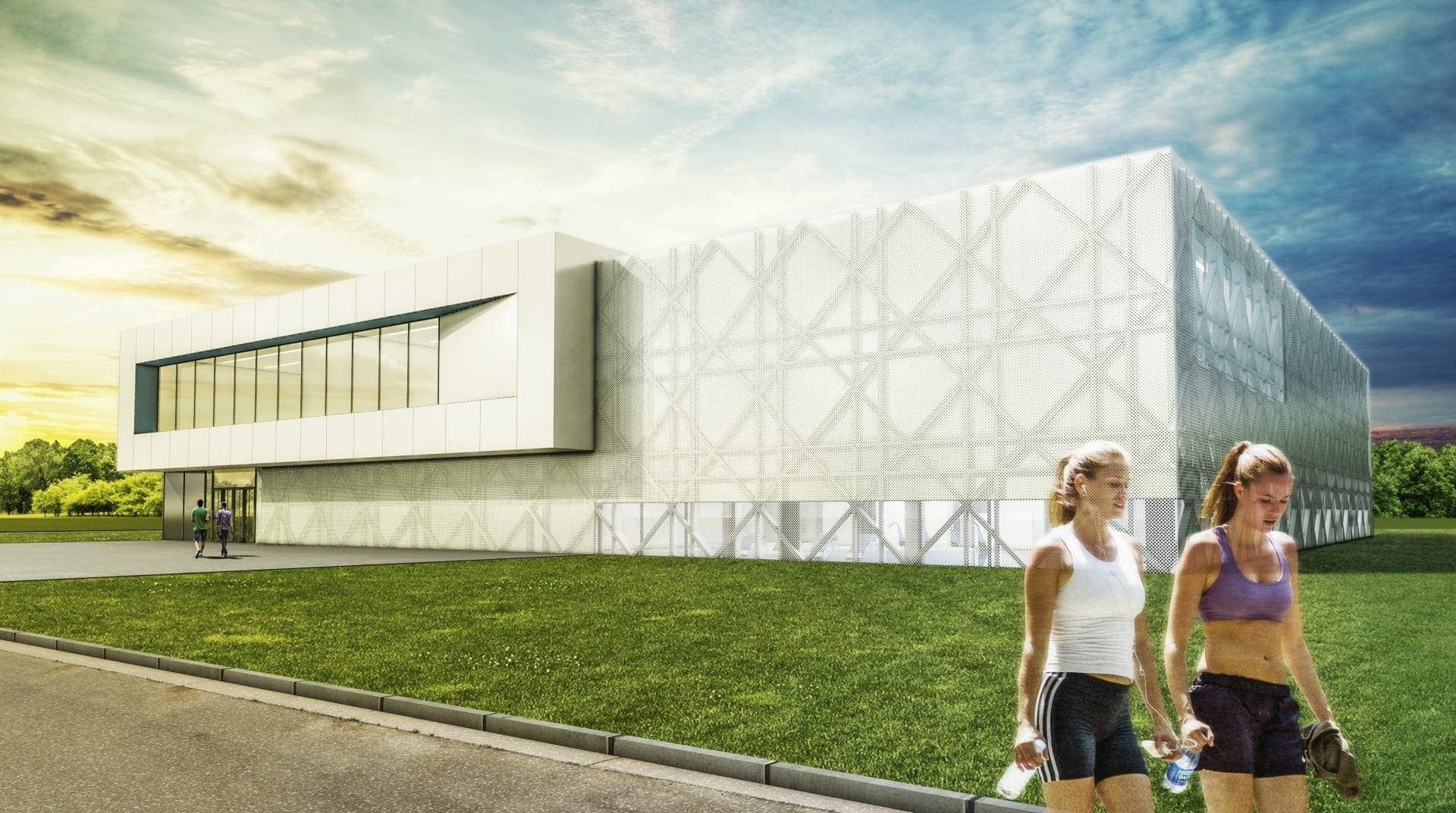 A rendering of the exterior of the new Inacua sports centre in Torrejón de Ardoz