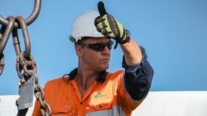 A Broadspectrum worker gives the all clear