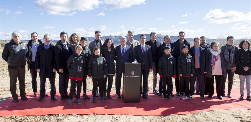Laying the first stone at the new Atletico de Madrid academy