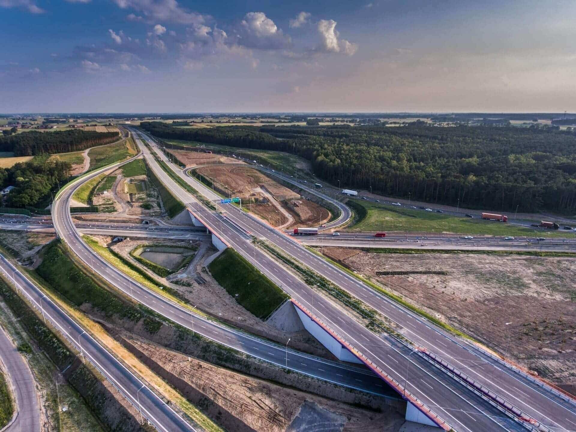 construcción autopista en Polonia
