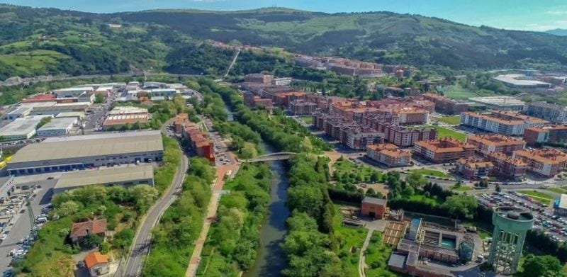 Aerial photo of the city of Etxebarri