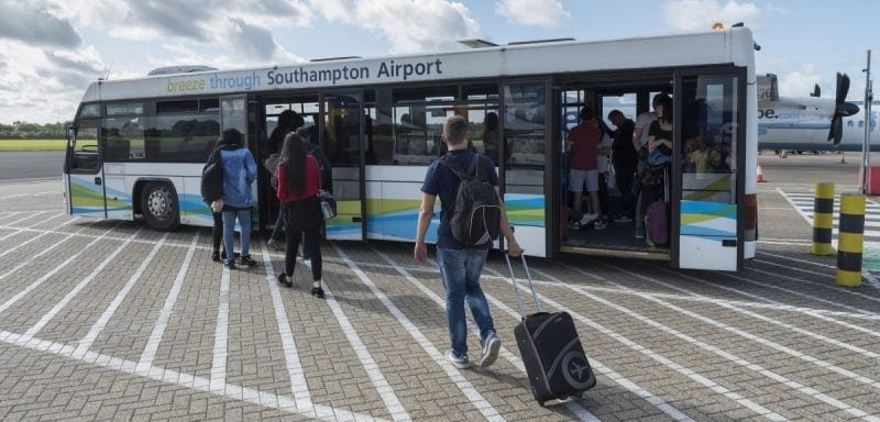 image of a passenger bus at southampton airport