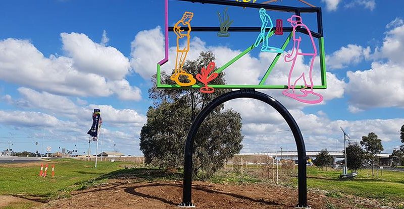 Western Roads Upgrade sculpture unveiled